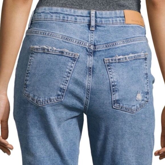 Mid Rise Denim Distressed Straight Leg Ankle Jeans Noisy May NEW - Picture 2 of 5